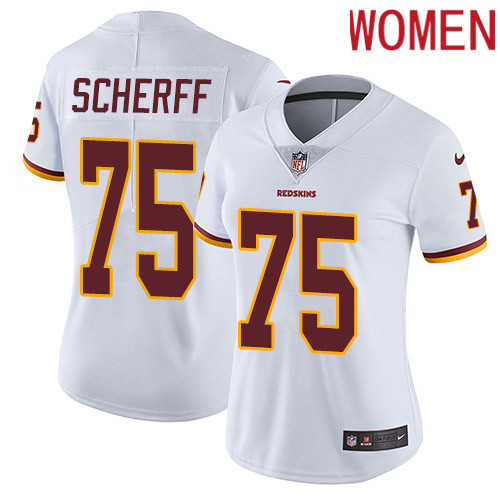 2019 Women Washington Redskins #75 Scherff white Nike Vapor Untouchable Limited NFL Jersey->women nfl jersey->Women Jersey